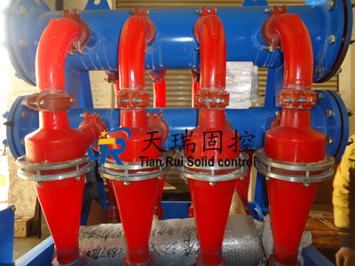 API Drilling Mud Cleaner Desilter Hydrocyclone For Oil / Gas Drilling 180m³/h easy to dismantle and replace